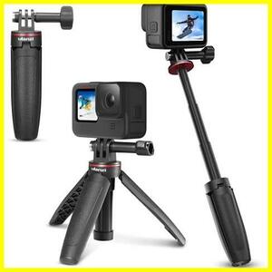 ULANZI 自撮り棒 アクションカメラアクセサリー セルカ棒 スマホ 三脚 3段伸縮 用三脚スタンドDJI OSMO ACTION/OSMO POCKET用