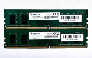 動作確認済 中古 メモリ 8GB(4GB×2枚セット) AO2P24HC4U1-BTAS PC4-2400T DDR4 19200 デスクトップパソコン用メモリ ADATA