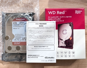 [メーカー保証有]2024年11月迄 中古 使用時間短 WD HDD 6TB Red NAS 3.5インチ SATA 内蔵HDD WD60EFAX Western Digital