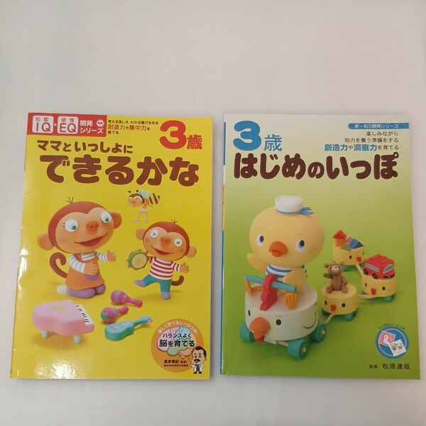 zaa-562♪3歳児能力開発2冊セット　新・知力開発シリーズ ３歳はじめのいっぽ - 知力を養う準備＋3歳ＩＱ・ＥＱ開発シリーズ 　