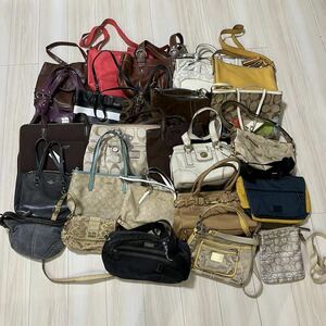 COACH コーチ のみ 25点セット シグネチャー キャンバス レザー まとめ ハンドバッグ ショルダー トート バック ブランド 大量 eo 1円