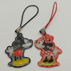 【未使用保管品】ディズニー ミッキー ミニー ストラップ キス Disney Mickey Minnie Kiss《管:赤39》