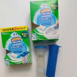 スクラビングバブル ハンドル＋薬剤３本セット トイレ掃除 トイレスタンプ トイレ洗剤