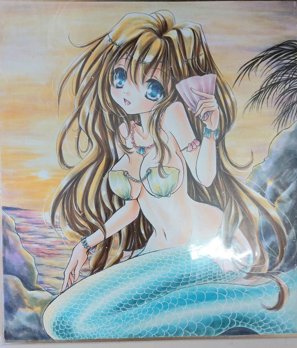 Handgezeichnete Illustration Meerjungfrau aus farbigem Papier, Comics, Anime-Waren, handgezeichnete Illustration