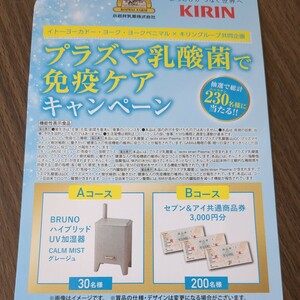 レシート懸賞応募、BRUNOハイブリッド加湿器、セブン＆アイ共通商品券3000円分が当たる！締切4月1日、スーパー共同企画