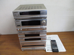 【Y24/D】SANSUI サンスイ システムコンポ チューナー T-X77/アンプ AV-X99/CDプレーヤー CD-X77/BSチューナー BS-X99/カセット D-X77