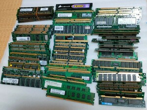 大量まとめ売り★未検品★BUFFALO SAMSUNG 等 PC用 パーツ　メモリ デスクトップ　100点以上 キングストン　SK hynix　混在　金抽出 IC両面