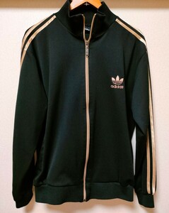 90s*adidas джерси Adidas спортивная куртка Vintage чёрный золотой линия L б/у одежда 