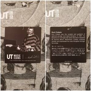 魅惑のバンドT特集! 新品未開封『[UNIQLO(ユニクロ) UT / MUSIC ICONS] Kurt Cobain(カート・コバーン)』グラフィックTシャツ グレー XLの画像6