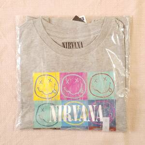 魅惑のバンドT特集! 10sデッド未開封『GU(ジーユー) × NIRVANA(ニルヴァーナ)』WOMEN グラフィックTシャツ(半袖) 灰 XL／カート・コバーン