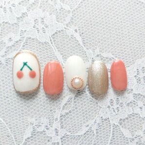 #16 さくらんぼ ネイルチップ オーダー