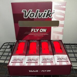 volvikFLYON 2ピース　ゴルフボール　マット　レッド　1ダース12球