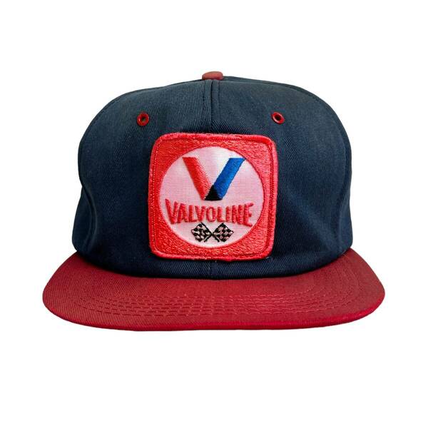 【キャップ/帽子】Valvoline (バルボリン) トラッカーキャップ ワッペン ツートンカラーキャップ オイルメーカー ネイビー 紺色