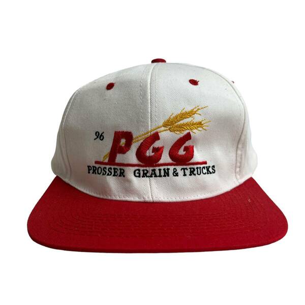 【キャップ / 帽子】PGG (Prosser Grain&Trucks) ビンテージ　トラッカーキャップ　刺繍　ツートンカラー　古着　アメカジ