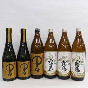 【6本セット】焼酎各種（中々 麦 焼酎一筋 20度 900ml 詰日21.01 等）D24B260023