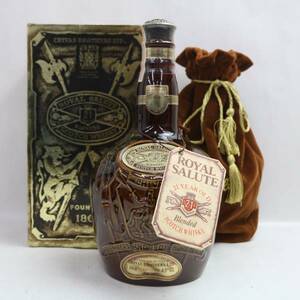 ROYAL SALUTE（ロイヤルサルート）21年 43％ 1000ml 茶陶器（重量 1737g）R24B280013