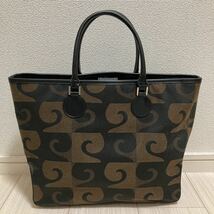 美品 pierre cardin ピエールカルダン レディース トートバッグ ビジネスバッグ ハンドバッグ ブラウン ナイロン レザー 総柄 ブランド_画像3