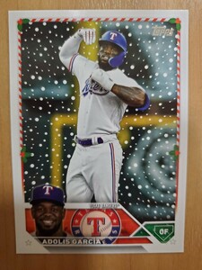 adolis Garcia Topps holiday baseball 2023 アドリス・ガルシア ベースカード レンジャーズ ワールドシリーズMVP