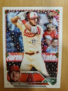 Mike trout Topps holiday baseball 2023 マイク・トラウト ベースカード エンゼルス wbc アメリカ代表