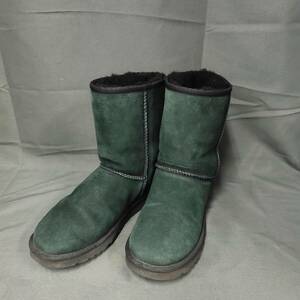 060307 259613 UGG　ブーツ　ボアブーツ　グリーン系　秋冬物　レディース　25ｃｍ　靴　シューズ　USED品