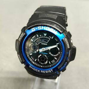 060311 259107　CASIO　カシオ　AW-591　G-SHOCK　ブラック×ブルー　クオーツ　メンズ　腕時計　稼働品　USED品