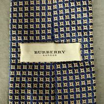 060319 260959-4 BURBERRY バーバリー ネクタイ 柄ネクタイ ブルー系 メンズ SILK100％ 服飾小物_画像3