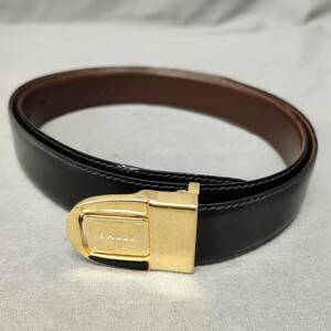 060327 255054 BALLY Bally belt leather black Gold color metal fittings total length : approximately 110cm clothing accessories fashion accessories USED goods 