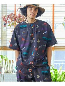 One -Time Pret ◆ Go Slow Caravan Stretch Soccer Total Pattern Print Gow Lavan T -For