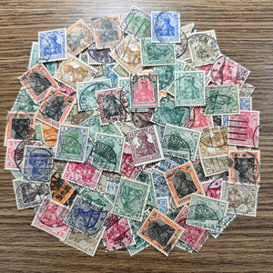 【ドイツ】1900年～普通切手（ゲルマニア図案シリーズ）使用済みクラシック切手100枚大量まとめてロット！超希少！！(UR4J2kr_kJ)