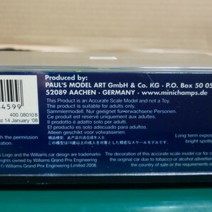 ★ミニチャンプス 1/43 F1 ウィリアムズ トヨタ ショーカー2008 中嶋一貴 2,376個 限定 400 080078 ～送料 定形外 箱梱包350円の画像2