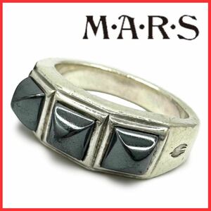 MARS M*A*R *Sma-zSILVER 925 серебряный Logo hema тугой Stone натуральный камень камень имеется заклепки отметка кольцо кольцо 17 номер punk магнитный 