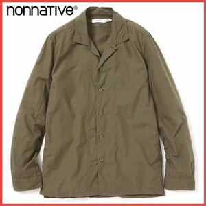 定価2.6万 nonnative ノンネイティブ TOURIST SHIRT C/L BROAD ミリタリー ブロード ツーリスト オープンカラー 長袖 シャツ カットソー 0