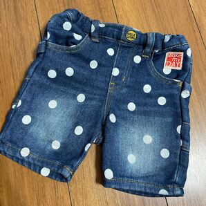breezeデニムハーフパンツジーンズドット柄ブリーズ