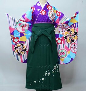  2 сяку рукав кимоно hakama полный комплект Junior для . исправление 135cm~150cm From KYOTO фиолетовый земля hakama модификация возможность церемония окончания новый товар ( АО ) дешево рисовое поле магазин NO39577-2