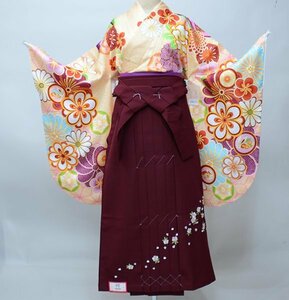  2 сяку рукав кимоно hakama полный комплект Junior для . исправление 135cm~150cm From KYOTO.. orange цвет hakama модификация возможность церемония окончания новый товар ( АО ) дешево рисовое поле магазин NO39620-2