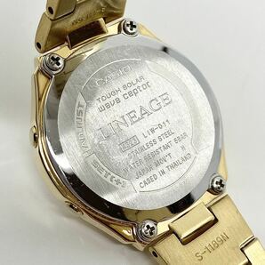 CASIO LINEAGE 腕時計 LINEAGE LIW-011 電波ソーラー solar バーインデックス 3針 ゴールド 金 カシオ リニエージ タフソーラー Y622の画像7