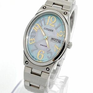 CITIZEN Wicca wristwatch solar Eko-Drive day date tonneau Arabia n 3 hands shell silver silver Citizen Wicca Y604