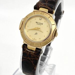 WESTAR wristwatch 18K 18 gold wristwatch round dot index 2 hands quartz quartz Gold gold waste ta-Y669