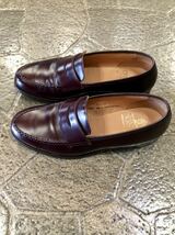 【8 1/2E 27cm】Crockett & Jones BOSTON バーガンディ　クロケットジョーンズ ボストン コインローファー 【ほぼ未使用：ソール新品】_画像4