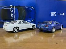 GTR R34 1/36スケール　ミニカー　ホワイト&ブルー２台セット_画像2