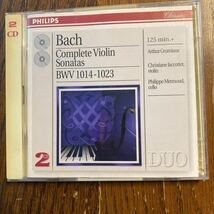 中古CD J.S.バッハ ヴァイオリン・ソナタ全集 アルテュール グリュミオー クリスティアーネ ジャコテ J.S.BACH COMPLETE VIOLIN SONATAS_画像1