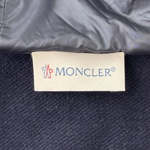 美品/国内正規 MONCLER モンクレール E10938459800 MAGLIA CARDIGAN ナイロン/コットン切替 ダウンジャケット M ネイビー レディース_画像5