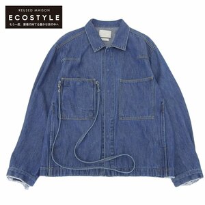 美品 YOKE ヨーク デタッチャブル ポケット デニム ジャケット メンズ インディゴ 2 YK21SS0196B