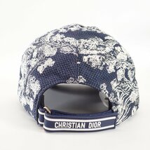 【美品】Christian Dior クリスチャンディオール 24TJV922X134 D-PLAYER トワル ド ジュイ 刺繍 キャップ 帽子 56 ネイビー レディース_画像4