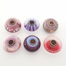 1円 TROLLBEADS トロールビーズ ガラスビーズ×25点 スウェイングストローズ グリーンストライプバブルス パープルフラワーモザイク etc_画像4