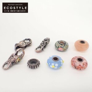 TROLLBEADS トロールビーズ ガラス/天然石ビーズ・スペーサー・クラスプ 計8点 チャームの画像1