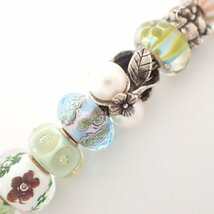 TROLLBEADS トロールビーズ ガラス13点/天然石1点/パール1点/SV3点/スペーサー2点/クラスプ1点/チェーン2点/パールネックレス 計24点セット_画像8