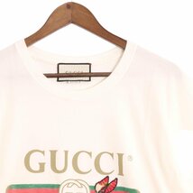 GUCCI グッチ 493117 アップリケ ヴィンテージロゴ ダメージ加工Tシャツ ホワイト S トップス コットン レディース 中古_画像3