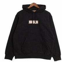 Supreme シュプリーム ×バーバリー ヴィンテージチェックボックスロゴ フーディパーカ ブラック S トップス コットン メンズ 中古_画像2