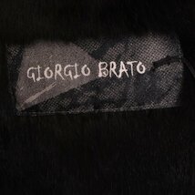 GIORGIO BRATO ジョルジオブラット ブラック シープレザー ラビットファー裏地 レザーパーカー トップス 38 ブラック レディース_画像7